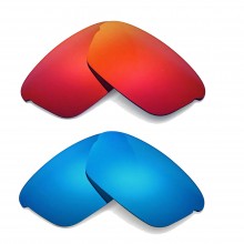 Walleva Fire Red + Ice Blue Polarized Replacement Lenses For Oakley Razrwire Sunglasses